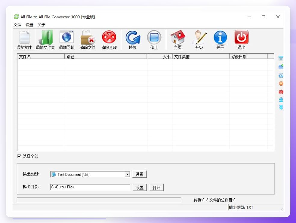 All File to All File Converter 3000软件界面