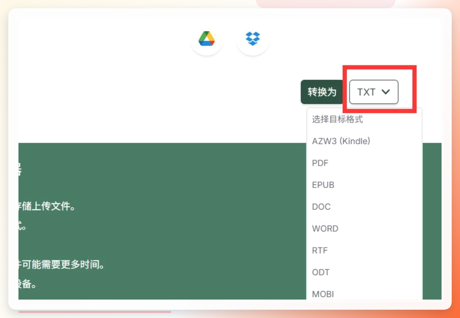 Bookize选择TXT