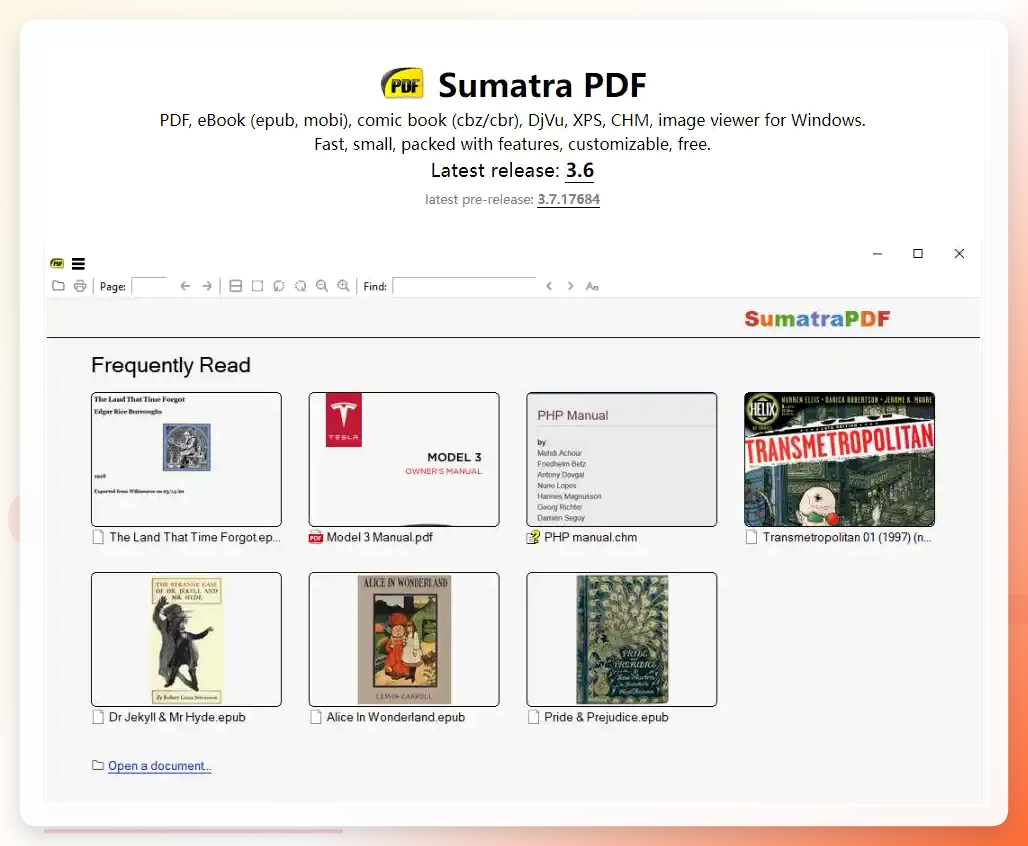 SumatraPDF阅读器界面