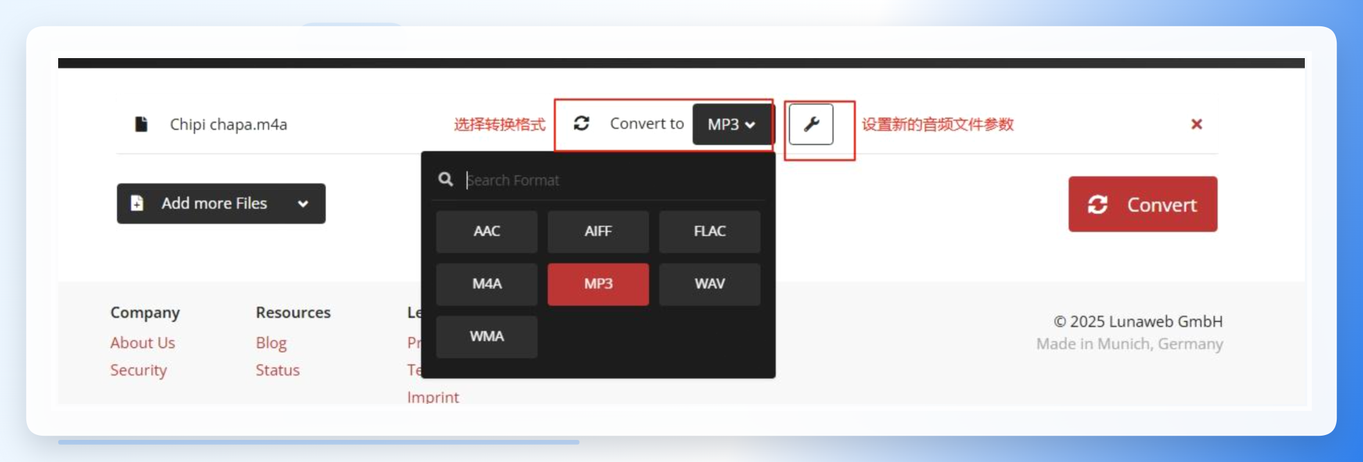 CloudConvert选择目标格式