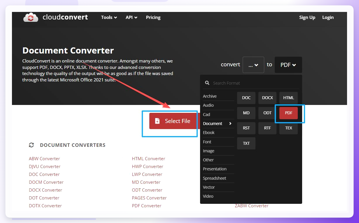 CloudConvert操作示例