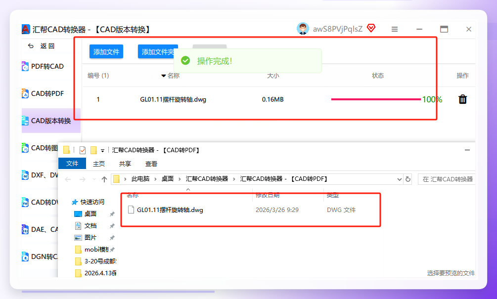 查看转换结果