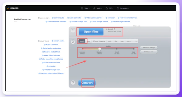 Online Audio Converter界面