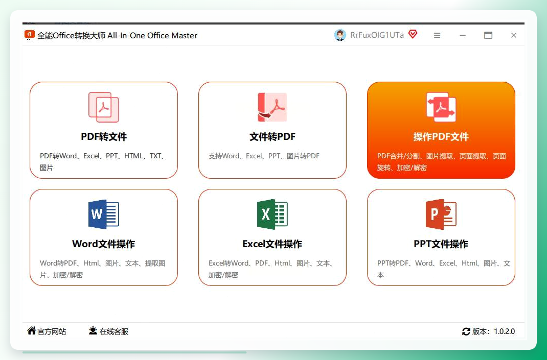 全能Office转换大师主界面
