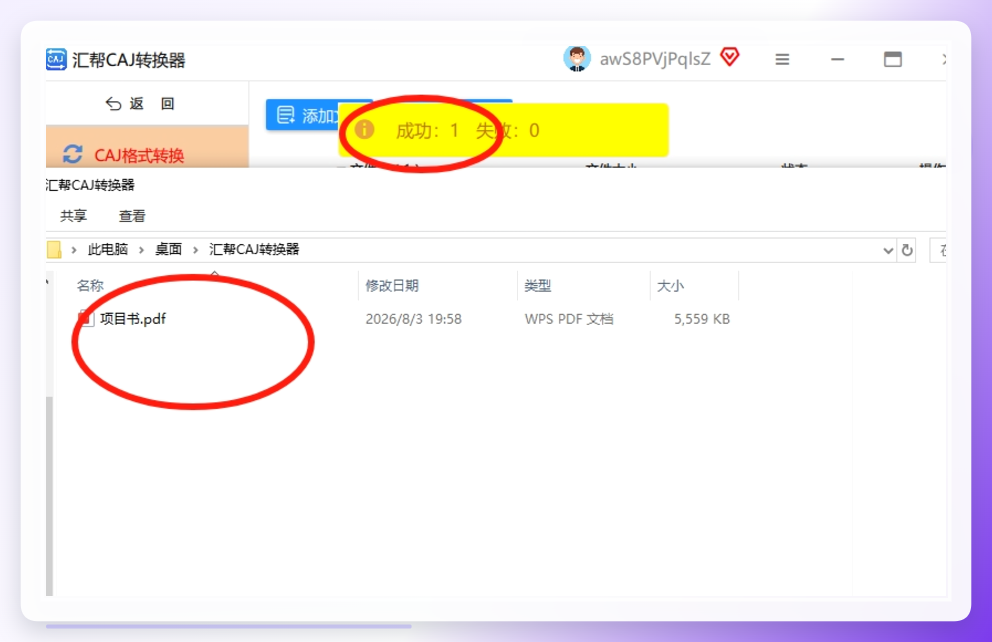 查看结果