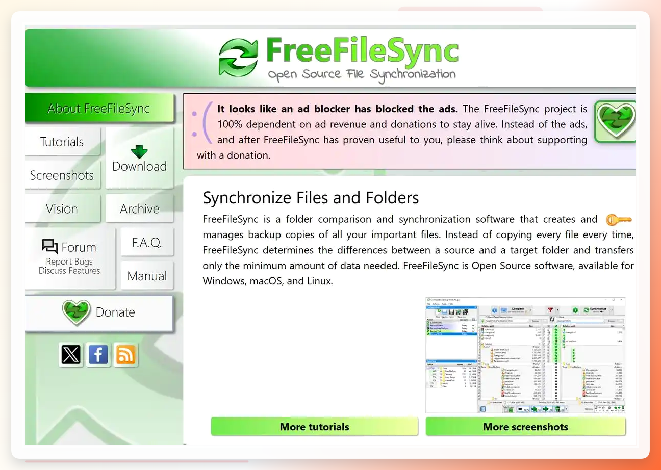 FreeFileSync界面