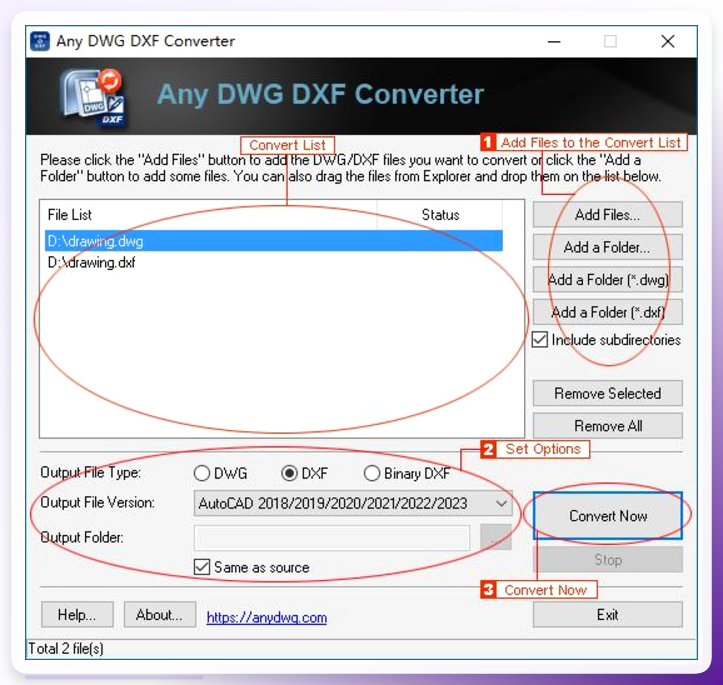 Any DWG DXF Converter Pro操作界面