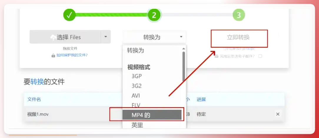 Zamzar转换设置