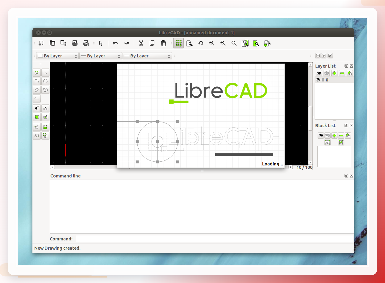 LibreCAD操作界面