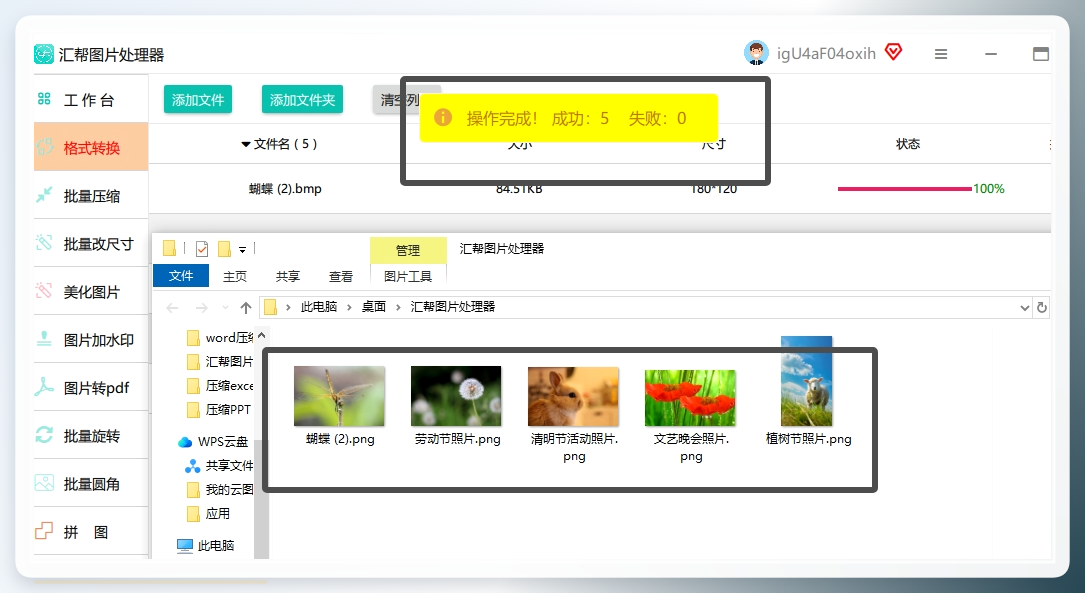 转换完成提示-查看结果按钮