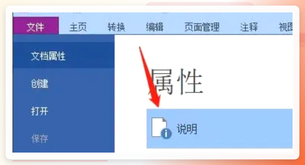 PDF文档属性-说明选项卡界面