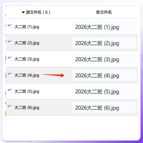批量重命名完成效果