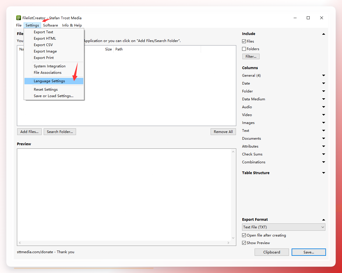 Filelist Creator主界面