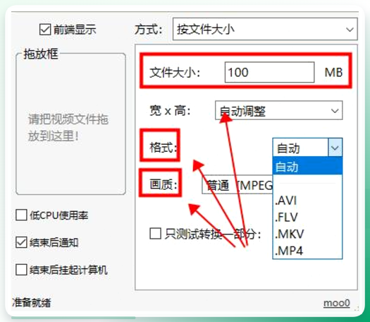 Moo0 VideoMinimizer设置界面