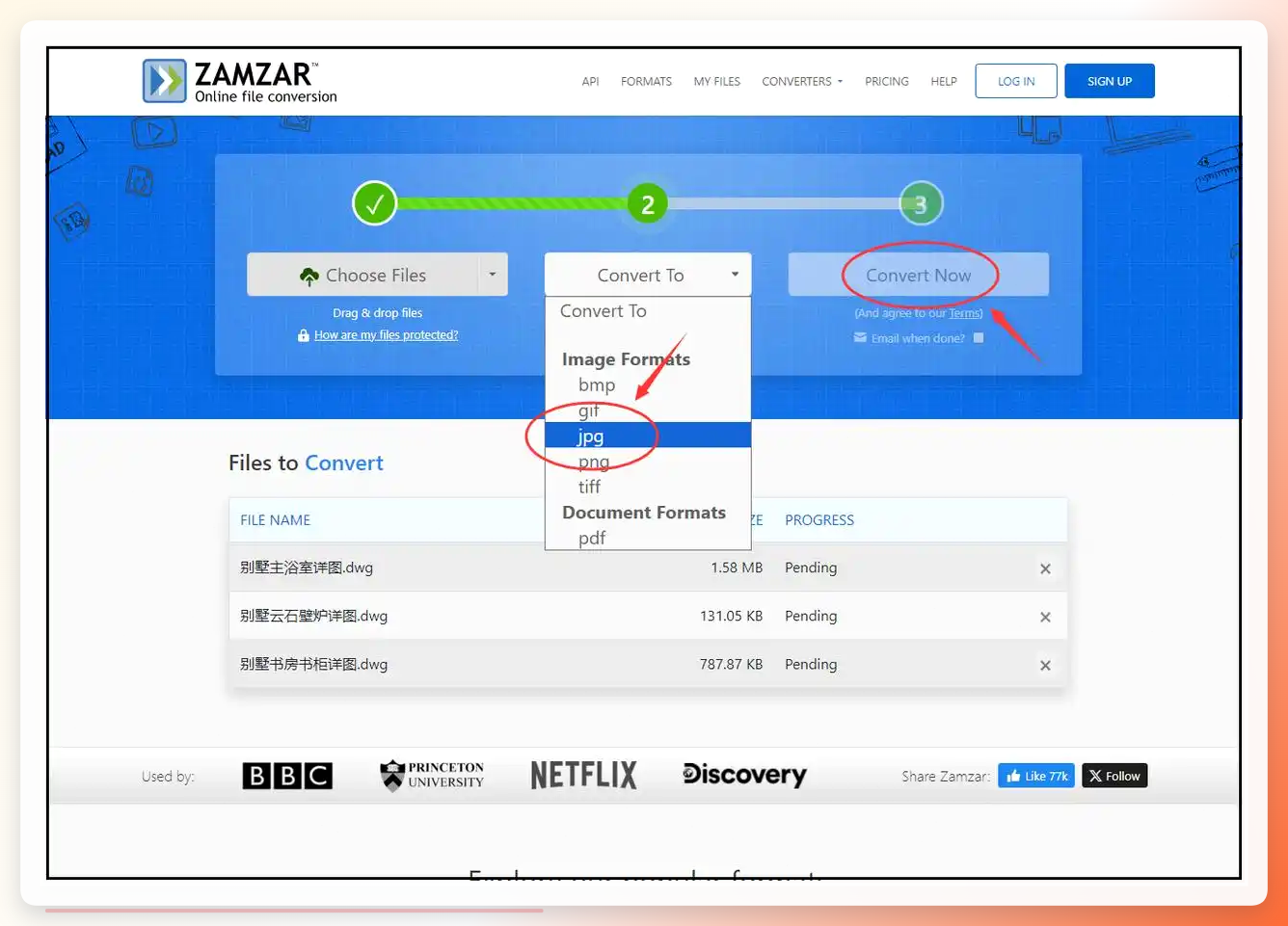 Zamzar输出设置