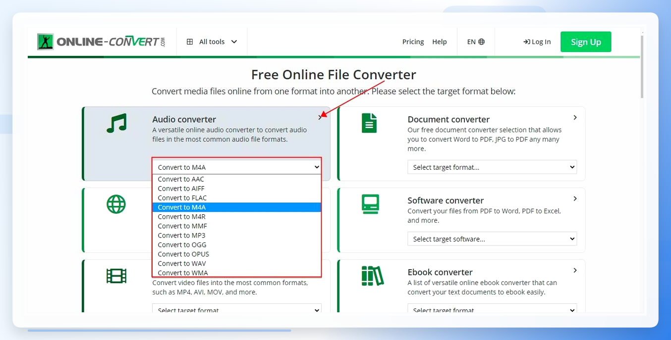 online-converter转换界面