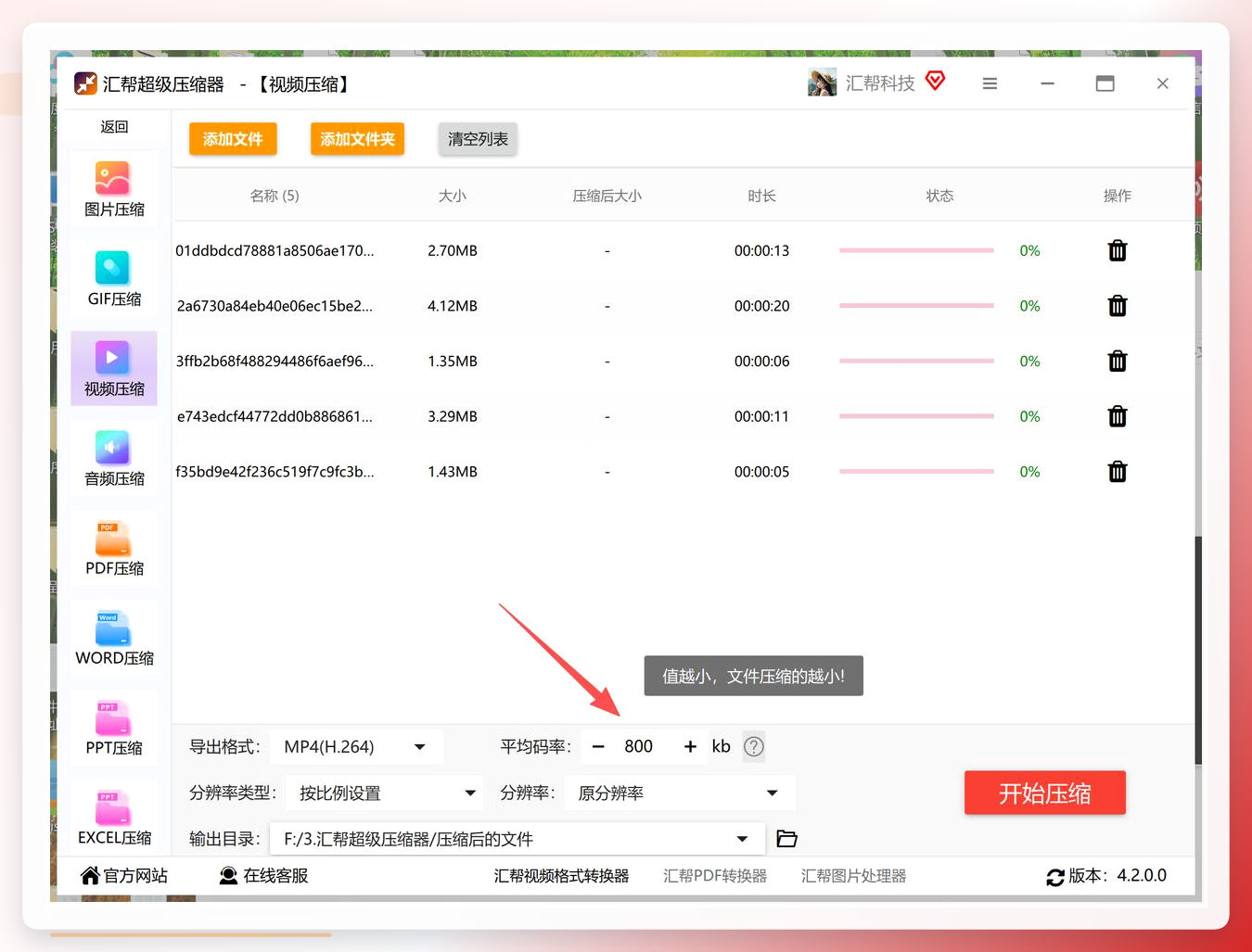 调整平均码率参数