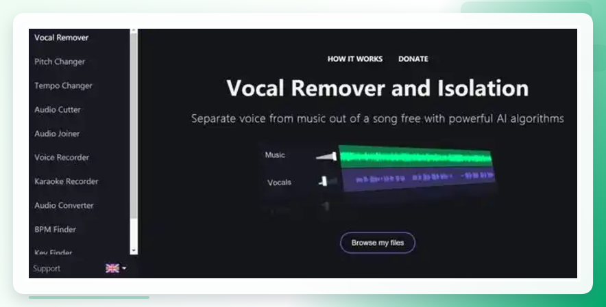 VocalRemover在线处理界面