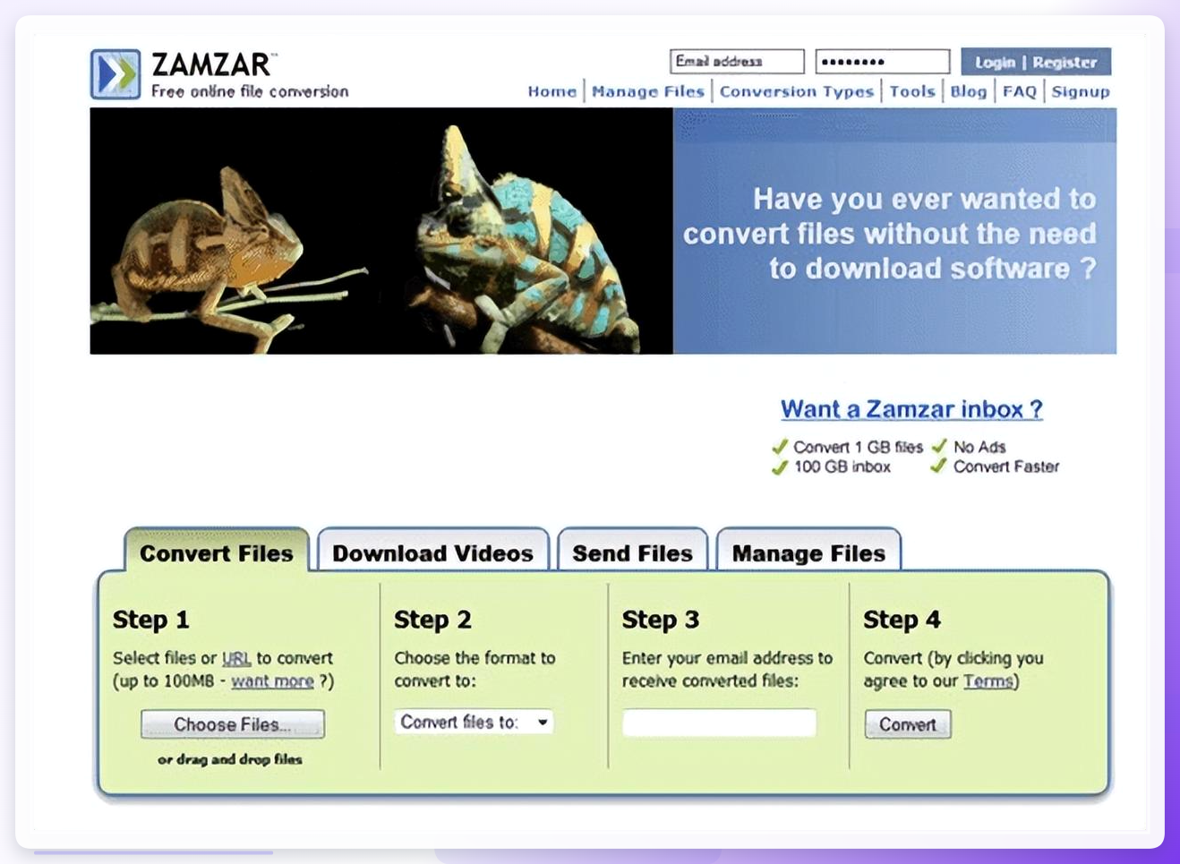 Zamzar界面