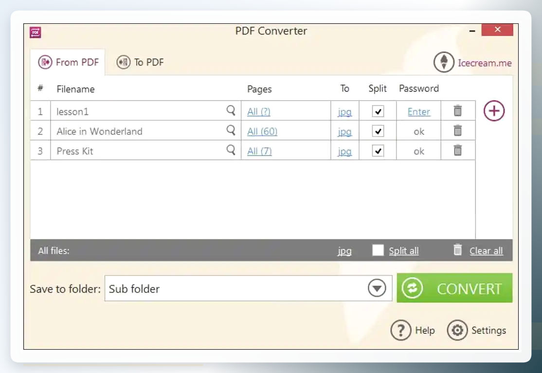 Icecream PDF Compressor 操作界面