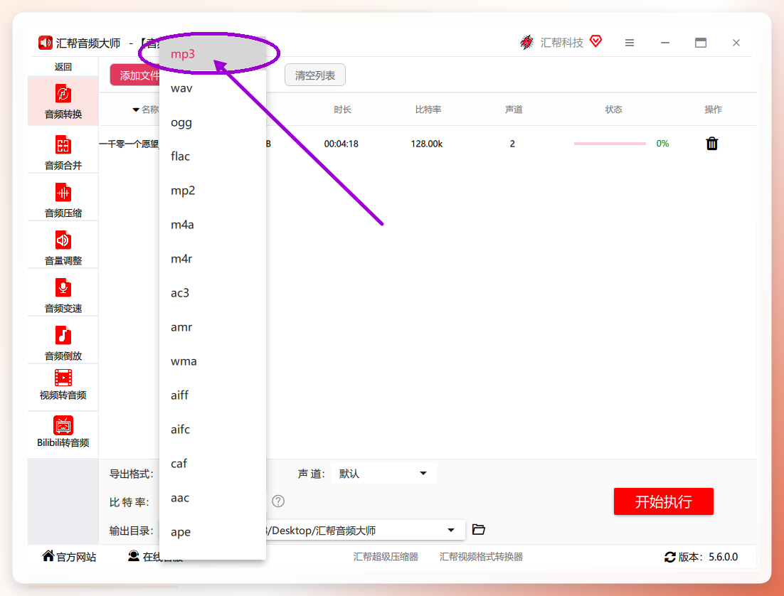 格式选择