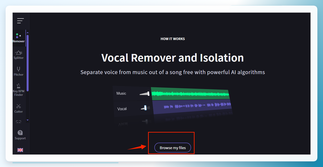 VocalRemover文件上传界面