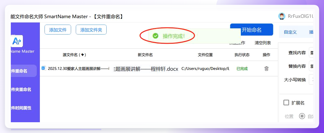 智能文件命名大师结果