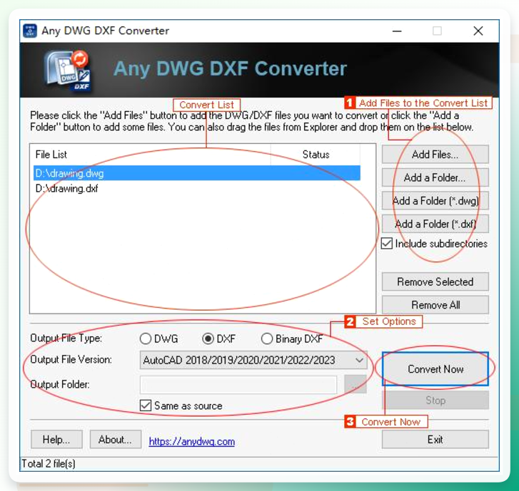Any DWG DXF Converter Pro操作界面