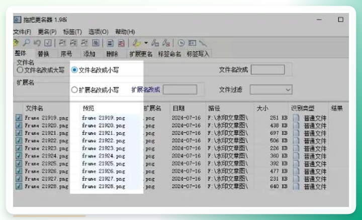 设置转小写规则