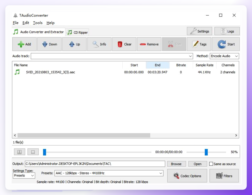 TAudioConverter界面