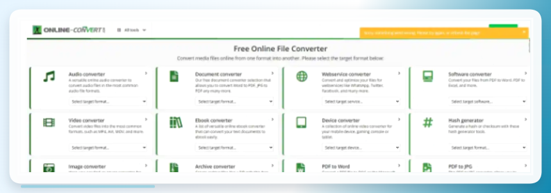 Online-Convert操作界面