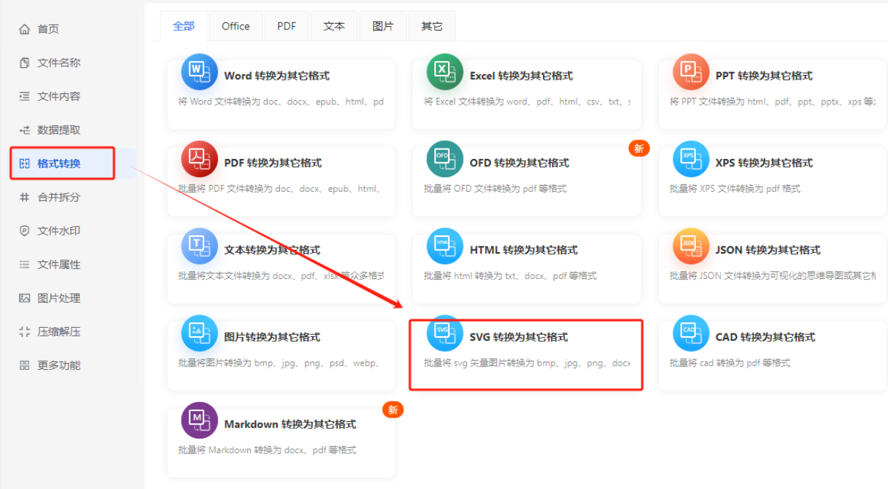 ABC工具箱格式转换入口