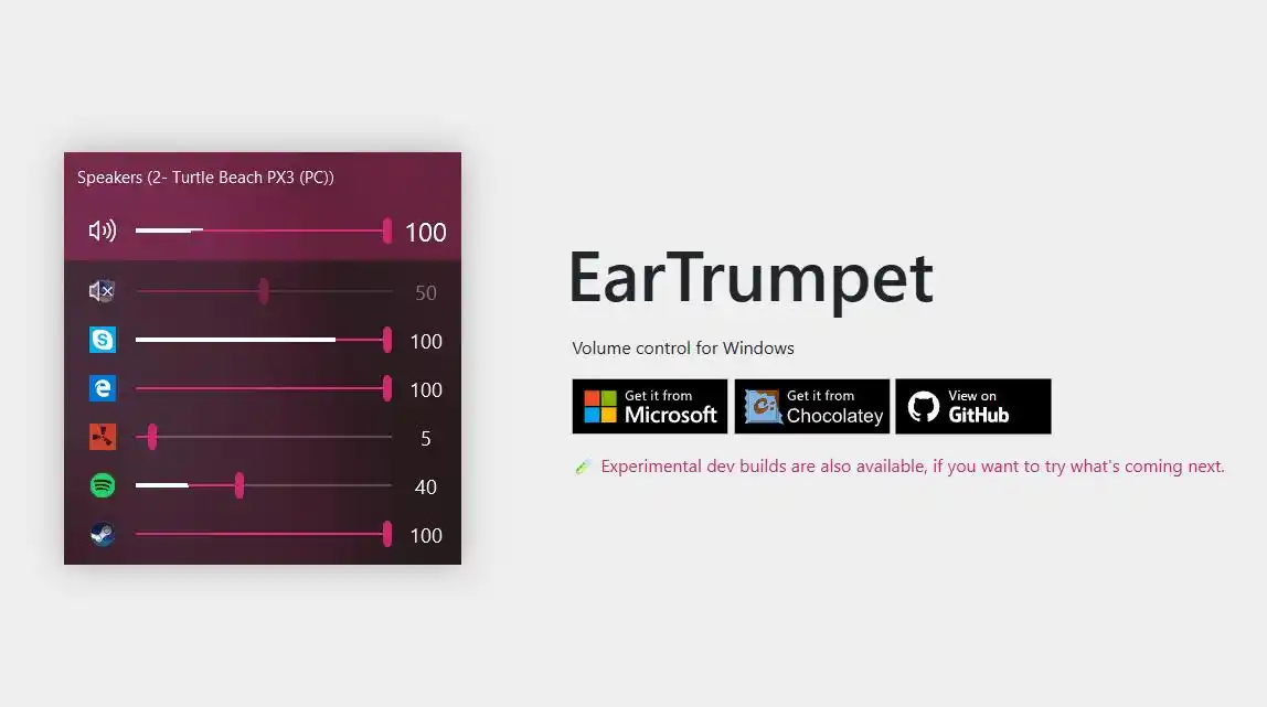 EarTrumpet界面