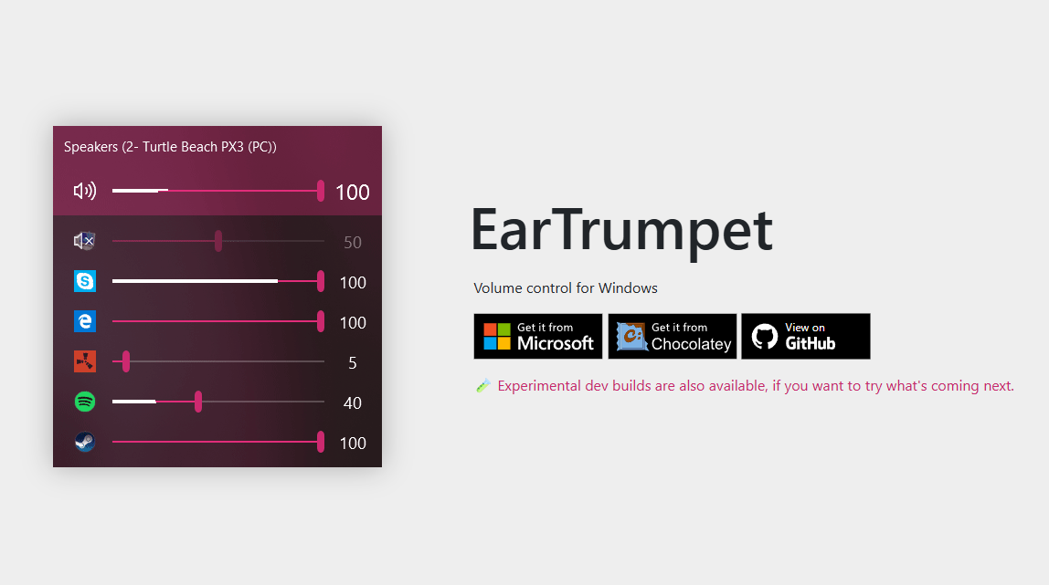EarTrumpet界面