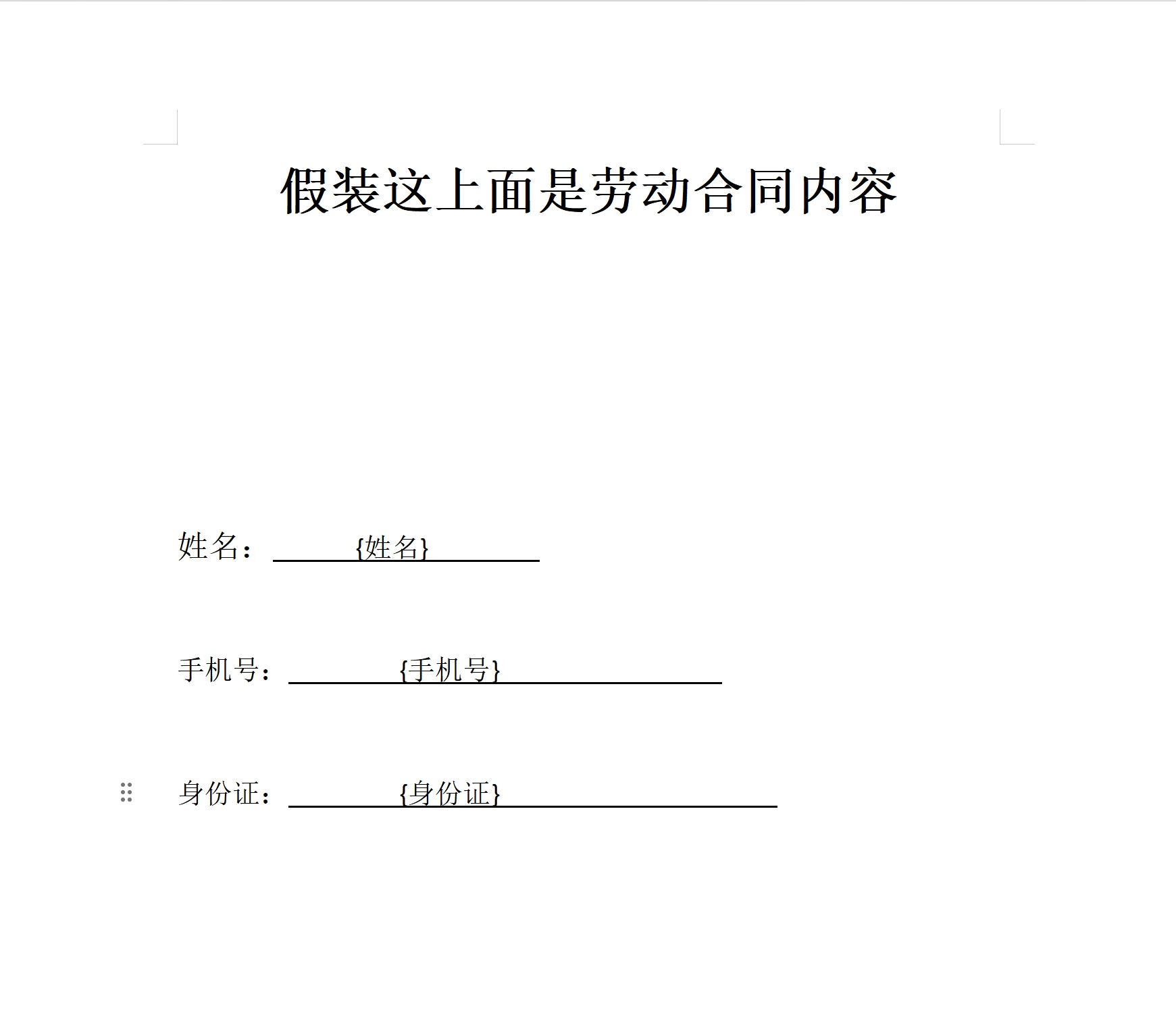 Word模板字段设置
