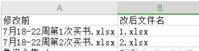 在Excel中录入新旧文件名