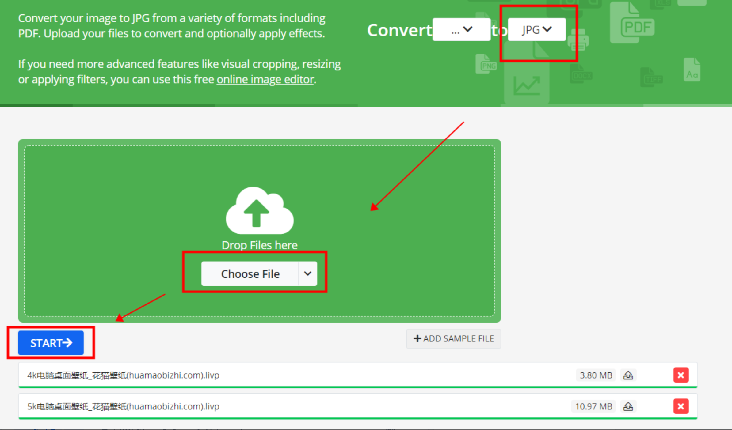online-convert操作界面