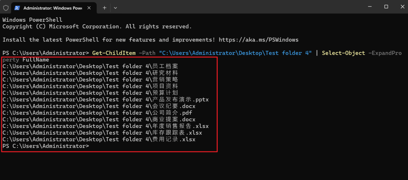 PowerShell显示结果